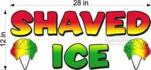 LARGE SHAVED ICE SNOW CONE VINYL DECAL CONCESSION AD  