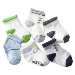   Newborn Boys 6 Pack Guitar Socks   Assorted 3 12M product details page