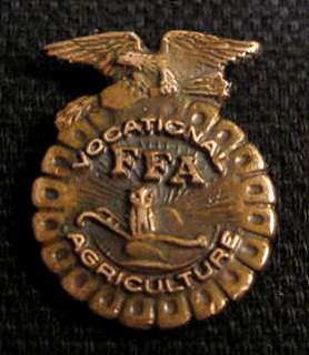 Vintage Coppertone FFA Future Farmers of America Screwnut Pin  