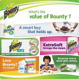 Bounty Basic Paper Towels 2 Giant Rolls With Prints = 3 Regular Rolls With Prints (Pack of 12)