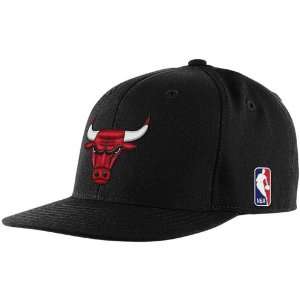  adidas Chicago Bulls Black Flat Bill Fitted Hat Sports 