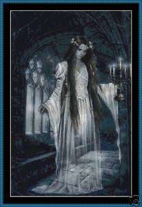 Cross Stitch Chart   Candle Light   Ghost, Church  