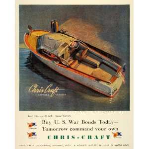  1943 Ad Chris Craft Express Cruiser Motor Boat Algonac 