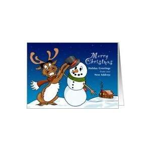  Christmas Deer   Greetings from our new address Card 