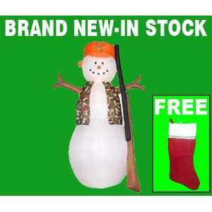 Blow Up Exterior Christmas Decorations   Gemmy 8 Ft. Airblown Hunting 