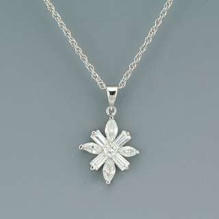 Sterling Silver Cubic Zirconia Star Pendant/Necklace  