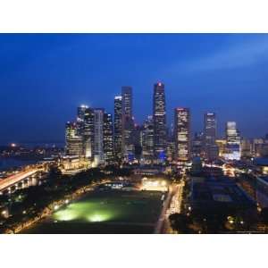 City Skyline at Dusk, Singapore, Southeast Asia, Asia Premium 