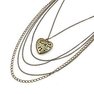 Fashion Necklaces Multi layer Chains Big Heart Pendants  