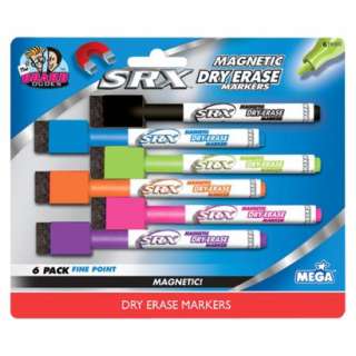 SRX Magnetic Dry Erase Markers 6 ctOpens in a new window