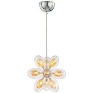  Possini Euro Clear and Amber Balloon Pendant Chandelier 
