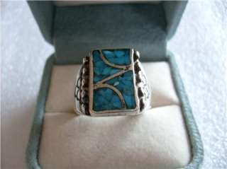 Sterling Inlaid Multiple Turquoise Ring  