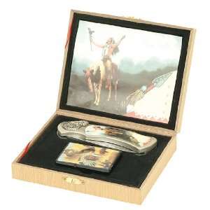  New Collectible Knife and Lighter Gift Set Indian 