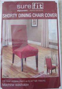 Sure Fit Shorty Short Duck Dining Chair Cover CHOOSE COLOR Up to 42 