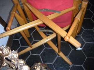 VINTAGE TELESCOPE DIRECTOR CHAIR RED FOLDING BOAT CHAIR CANVAS SOLID 