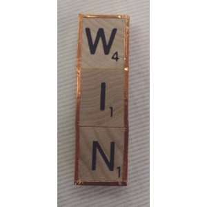   WIN Magnet from Scrabble Tile Tiles Copper Tape Word 