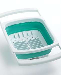 Martha Stewart Collection Collapsible Dish Rack Folds flat and extends 
