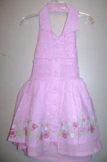 Disney Princess Smocked Halter Dress Pink 4T/4 NWT  