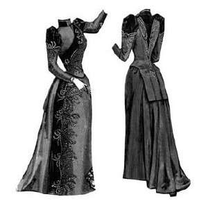  1891 Green & Black Cloth Costume Pattern 