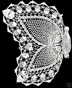 Vintage Crochet Pineapple Butterfly Doily Set Pattern  