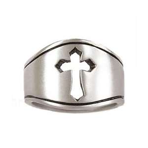  Mens Pierced Cross Cut Out Purity Ring Jewelry