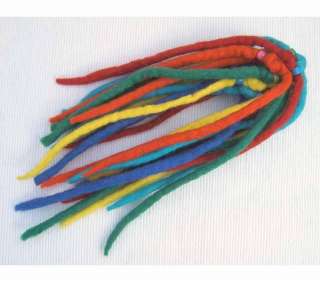 FAIRTRADE LONG FELT HAIR SCRUNCHY EXTENSIONS DREADLOCK  