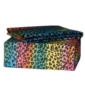 Street Revival Rainbow Leopard Full Comforter Set, Multi  