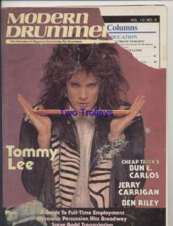 Modern Drummer Sept 1986 Drums Percussion Tommy Lee  