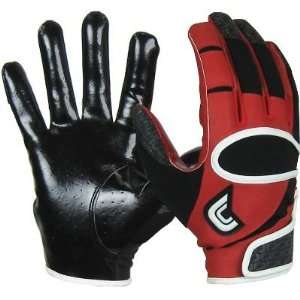  Cutters Adult Red Pro Fit Football Receiver Gloves   Small 