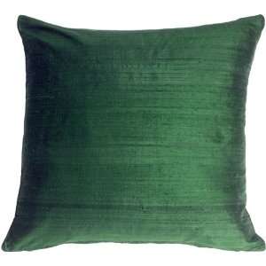Pillow Decor   Dupioni Silk Deep Sea Green 22 x 22 Decorative Throw 