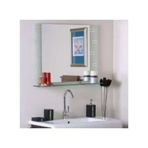  Decor Wonderland SSM152 Super Modern Etched Wall Mirror with Shelf 