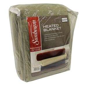 NEW Sunbeam Queen Sage Electric Home Heated Warming Blanket w/Dual 