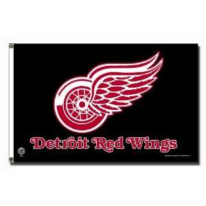  NHL Detroit Red Wings 3X5 Banner Flag (Black) Sports 