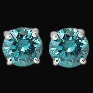 Diamonds 2 ct. stud post earring blue diamond earrings
