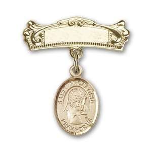  14kt Gold Baby Badge with St. Apollonia Charm and Arched 