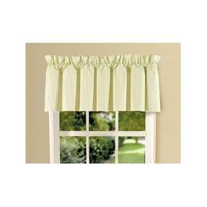  80 x 15 Valance, Green Ticking