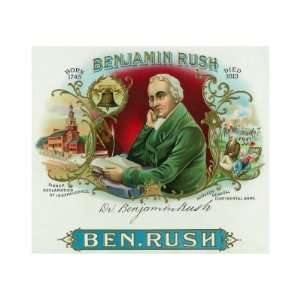 Benjamin Rush Brand Cigar Box Label, Founder of Dickinson College 