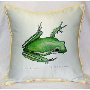 Betsy Drake HJ040 Green Treefrog Art Only Pillow 18x18