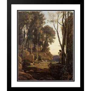 Corot, Jean Baptiste Camille 28x34 Framed and Double Matted Landscape 