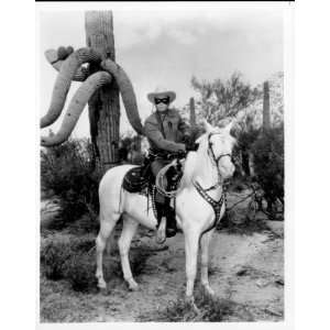  LONE RANGER CLAYTON MOORE AND SILVER GIANT SAGUARO 8X10 