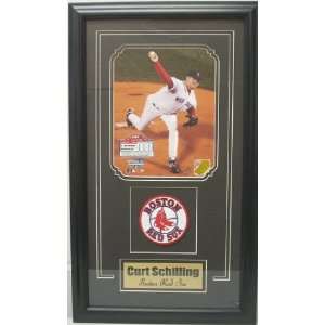 Curt Schilling Boston Red Sox 8x10 Framed with Patch   Framed MLB 