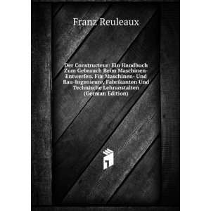   Und Technische Lehranstalten (German Edition) Franz Reuleaux Books