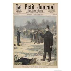 Paul Deroulede and Georges Clemenceau Duel with Pistols Giclee Poster 