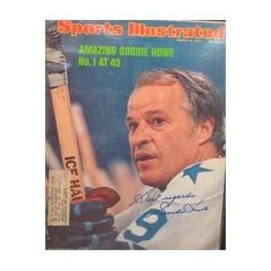 Gordie Howe autographed Sports Illustrated Magazine (Hartford Whalers)