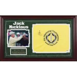  New Jack Nicklaus SIGNED Framed Tournament Flag PSA 