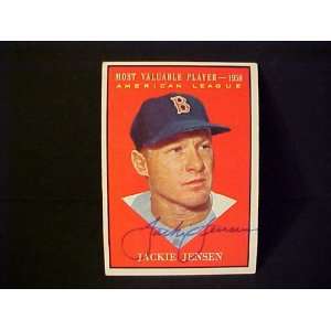 Jackie Jensen Boston Red Sox #476 1961 Topps Signed Autographed 
