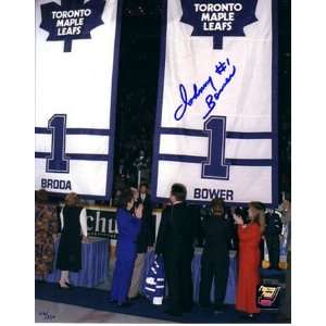 Johnny Bower Autographed Toronto Maple Leafs Banner 8 x 10 