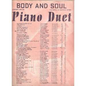   and Soul *Piano Duet Johnny Green, Gregory Stone (Transcribed) Books