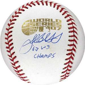 Josh Beckett Autographed 2007 WS Baseball with 07 WS Champs 