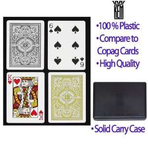   Gold KEM Cards Wide Standard 2 pack   Playing Cards 100% Plastic Kem