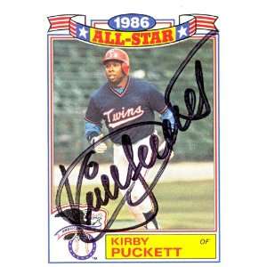 Kirby Puckett Autograph/Signed 1987 Topps Card